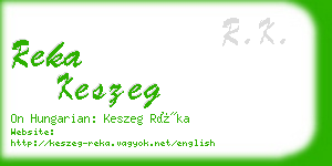 reka keszeg business card